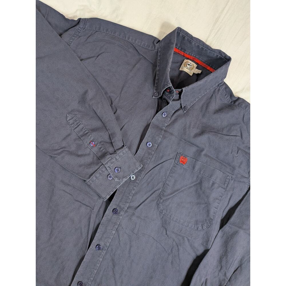 Cinch Western Navy Blue Button Down Long Sleeve Shirt Men's Size XL Rodeo Cowboy